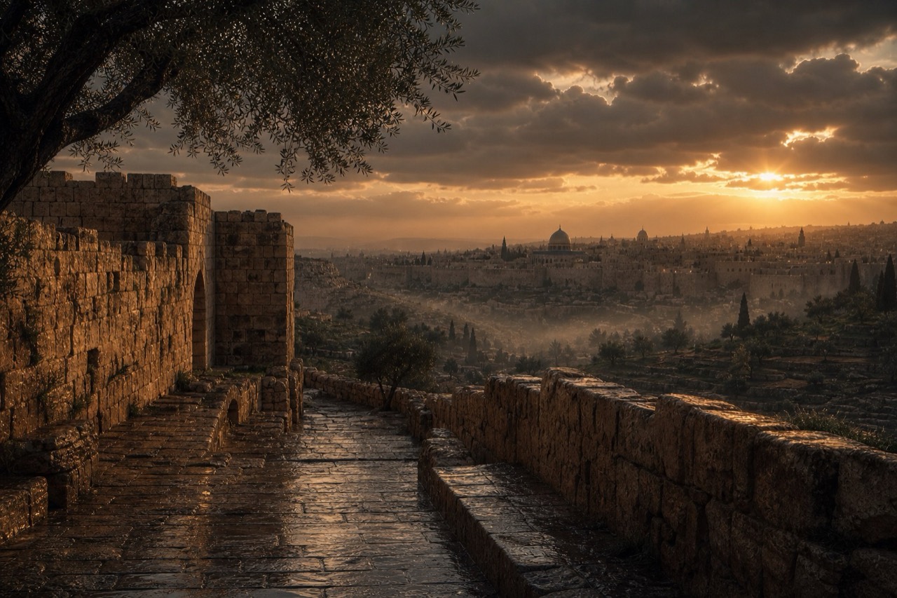 Stone gate in Jerusalem
